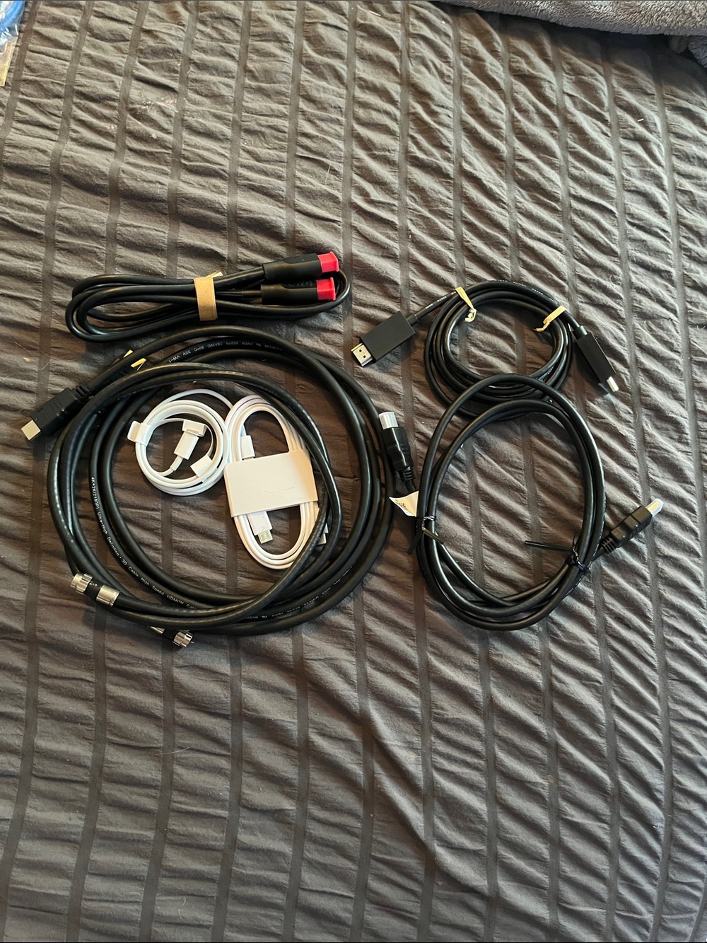 Assorted Electronic Cables - Black and White